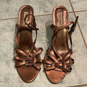 Steve Madden Womens Brown Copper Dress Sandals Heels Size 10